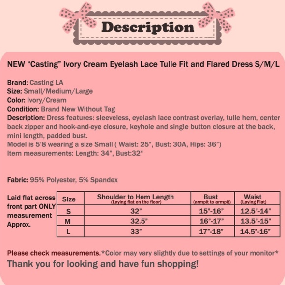 Last☝️Ivory Eyelash Lace Tulle Cocktail Cute Dress - Picture 7 of 7